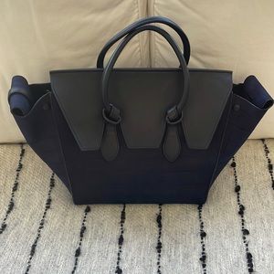 Authentic Celine Crocodile Embossed Tie Knot Tote